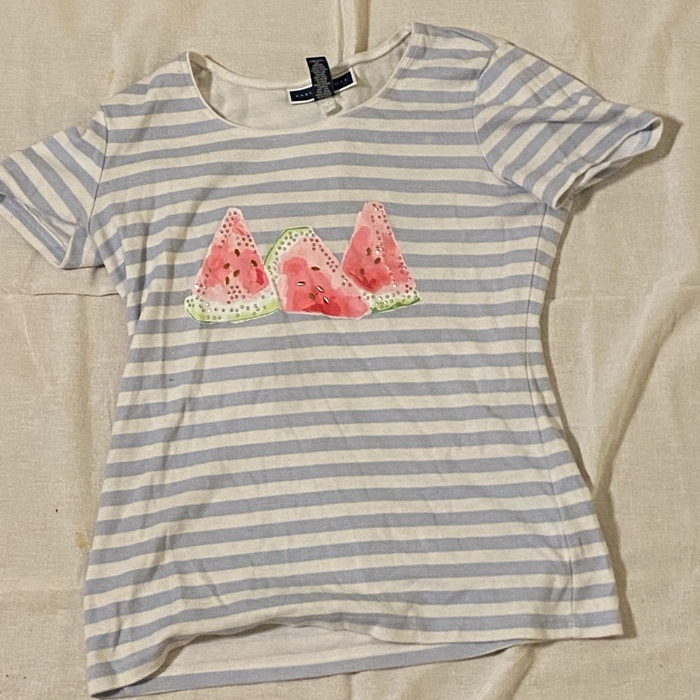 Karen Scott Stripped Watermelon Shirt